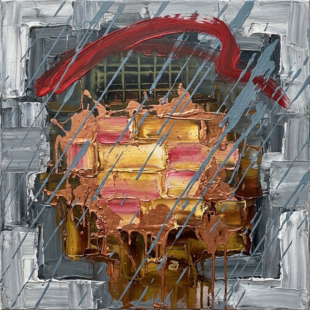 Sunday Teas, original abstract expressionist painting by Ian Springham